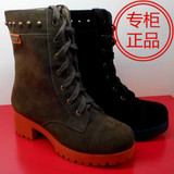 Walker Shop/奥卡索专柜2013冬方跟系带大棉短靴女靴女鞋123487