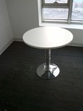 圆形洽谈桌 新款办公家具 板式会谈桌椅 不锈钢脚会议桌 白色圆桌