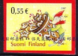 [皇冠店]芬兰邮票 2007年圣诞节不干胶票.巧克力饼干.卡通鼠 新