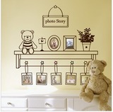 墙贴儿童房 装饰品 幼儿园教室装饰宝宝和小熊照片墙贴纸