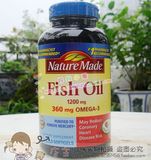 包邮 美国NatureMade Fish oil深海鱼油软胶囊1200mg 200粒17.7月