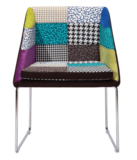 包物流彩色拼布餐椅书椅休闲椅设计师创意椅子咖啡椅拼布椅北欧