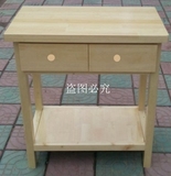 厨房储物桌子实木抽屉长条桌两层餐边柜简易置物小桌子定做