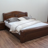 卧室家具厚重款老榆木1.8米全实木双人床简约现代高档中式床特价