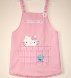 包邮hello kitty亲子围裙日本外贸原单吃饭衣女宝儿童小孩画画衣