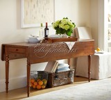 美式实木桌子定制 边桌柜 门厅玄关柜美式美家家具定做 折叠餐桌