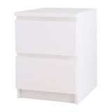 【IKEA/宜家专业代购】 马尔姆 两斗抽屉柜 白色 黑褐色 桦木