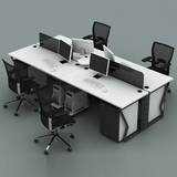 时尚现代4人位屏风钢架办公桌简约电脑桌大班台主管桌办公家具
