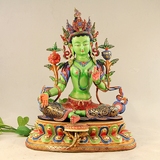 独家精品佛像！尼泊尔/紫铜彩绘，绿度母/多罗菩萨二十一度母47cm