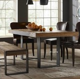 北欧表情实木做旧家具 美式复古铁艺老松木餐桌 会议桌 饭桌书桌