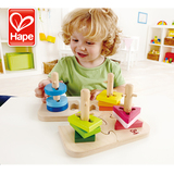 德国hape几何拼拼乐1-2岁儿童玩具宝宝益智早教智力木制分类拼板