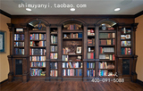 实木书柜定做 整体书房订制 美式家具书架书橱 北京欧式别墅装修