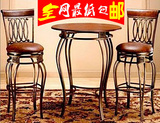 铁艺吧台桌椅组合休闲桌椅室内阳台桌椅创意宜家咖啡桌椅三件套装