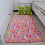 免邮珊瑚绒kitty柔软儿童爬行地毯定制床边床头儿童房满铺可水洗