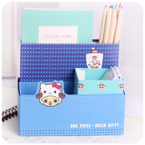 7035 可爱蓝色海贼王桌面折叠收纳盒 纸质DIY韩国化妆品整理盒