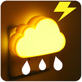 创意彩边云朵光控LED节能小夜灯 插电床头感应灯卧室壁灯