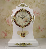 实木时钟复古静音家居装饰欧式座钟客厅创意古典奢华桌面台钟表