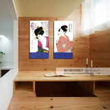 日本料理店壁画浮世绘挂画日式家居无框画榻榻米无框画艺妓装饰画