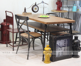 欧美乡村工矿个性铁木结合书桌防锈做旧餐桌台办公桌写字台