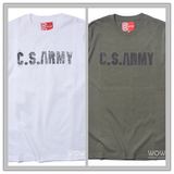 现货 陈冠希潮牌 Clot C S Army 字母军事风 男款女款休闲短袖T恤