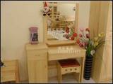 广州100%全实松木家具现代简约中欧式组装挂镜子卧室化妆桌梳妆台