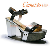 卡美多女鞋2013夏款3201807拼色高跟防水台凉鞋32-01807正品包邮