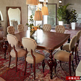 上海方形意大利新古典欧式纯实木餐桌椅别墅样板间房全套家具定做