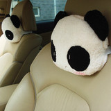 车用品车饰超市熊猫头枕靠枕汽车上车内饰品车子车载护颈枕头车