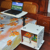 床上手提电脑桌升降调节移动带轮子笔记本折叠桌床边用书桌书架桌