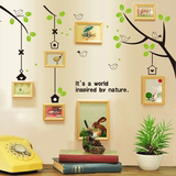 创意小鸟照片墙贴纸绿树枝相框可移除客厅卧室电视背景墙房间装饰