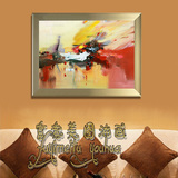 欧式客厅简约沙发背景墙装饰画挂画手绘油画抽象厚油彩学院派壁画