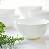 纯白骨瓷4寸-9英寸澳碗汤碗大碗 韩式泡面碗陶瓷米饭碗骨瓷碗餐具