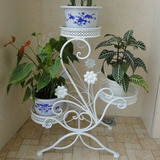 拉奥孔 创意欧式铁艺花架多层白色落地款花盆架阳台客厅装饰花架