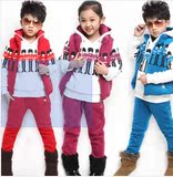 童装男女童冬装中大童韩版运动卫衣纯棉套装儿童三件套保暖加厚抓
