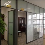 上海定制隔断玻璃板式高隔断独立双面玻璃加百叶隔墙隔办公室屏风