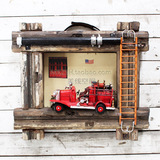 LOFT工矿风法式乡村复古做旧酒吧装饰画挂画 铁皮车模型画框壁挂