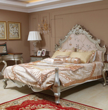 实木手工雕花床欧式双人床1.8米时尚新款美式乡村床新古典布艺床
