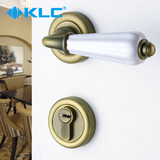 【德国KLC】欧式青古铜门锁 欧式分体锁 陶瓷把手纯铜锁芯 米兰