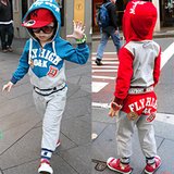 2015冬装韩版新款男童女童童装 宝宝儿童加绒加厚运动套装tz-0241