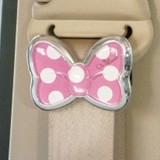 正品napolex米妮 汽车安全带夹 护肩装饰品 可爱卡通 粉色蝴蝶结