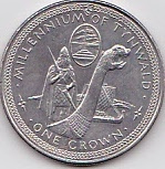 马恩岛纪念币面值1克朗