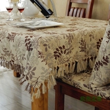 中式桌布布艺棉麻复古典餐桌椅垫套装圆定制大小正长方形茶几台布