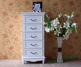 新款实木家具 韩式直立五斗柜 白色 精美五抽屉储藏柜子 边柜