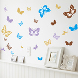 韩版DIY墙贴 客厅卧室儿童房背景墙贴 沙发柜子装饰贴纸 多彩蝴蝶