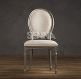 SENNA-塞纳欧式家具 新古典主义 法式餐椅 圆背椅 亚麻软包座椅