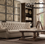 特价现货 外贸原单客厅沙发组合 法式全实木家具亚麻布艺沙发