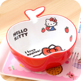 hello kitty猫卡通饭碗 可爱儿童碗 塑料汤碗 密胺碗 苹果碗