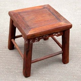 老挝大红酸枝小方凳 红木质矮凳子 原木实木方凳 半成品