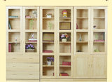 订制松木家具 厂家直销环保实木书柜 俩门书柜 Q-5