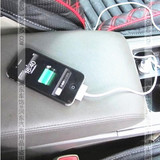 车载iphone4S苹果5手机充电器 汽车通用USB接口12V-220V 送数据线